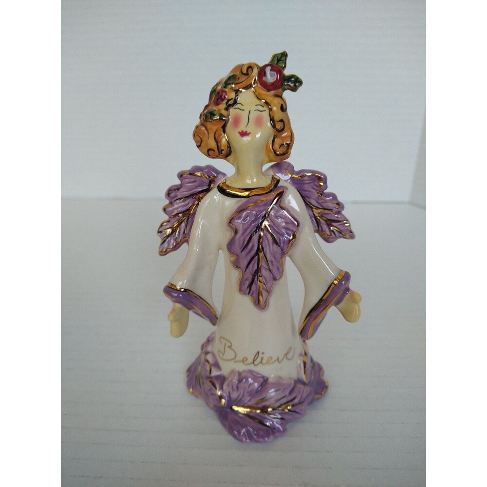 Blue Sky Vintage Angel Bell Ornament signed Heather Goldminc Collectable gift